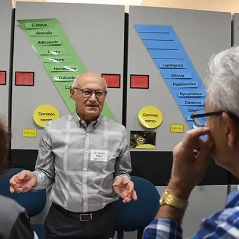 Dr. Ismail Seker at the Bohart Museum of Entomology's 2019 Moth Night.