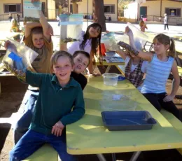 Students with Bagged Acorns