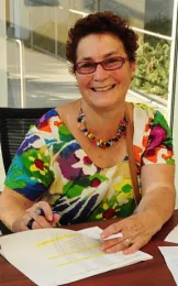 Amina Harris, director of the Honey and Pollination Center (Photo by Kathy Keatley Garvey)