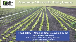 Webinar: Who and What is covered by the FSMA Produce Rule