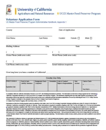 Volunteer application form snip