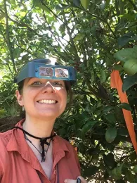 Bodil Cass in the field.