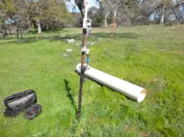 This is the HOBO micro station, it takes soil temperature and moisture readings, under open sky.