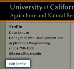 Location of edit link on Portal