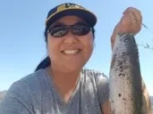 Tunyalee Martin and her trout.