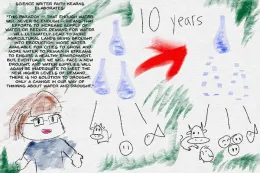 Scientist and writer Faith Kearns on never having enough water in California. Artwork by B. Hihara