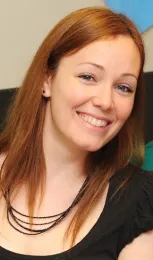 Danielle Wishon, fly researhcer (Photo by Kathy Keatley Garvey)