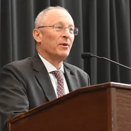 UC Davis Provost and Executive Vice Chancellor Ralph Hexter welcomes the crowd. (Photo by Kathy Keatley Garvey)
