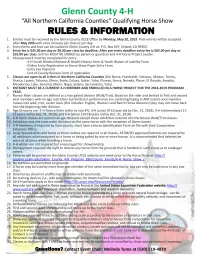 Glenn County 4-H Horse Show Rules & Information 2019