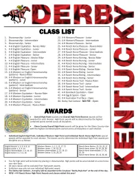 Glenn County 4-H Horse Show Class List & Awards 2019