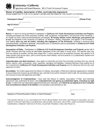 4-H Member Waiver of Liability Form 2018-2019