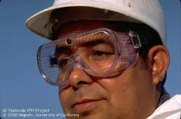 Protective goggles used to protect eyes during mixing and applying pesticides, ANR