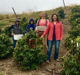 Lisa and the coffee crew. Photo credit Lisa Tate.