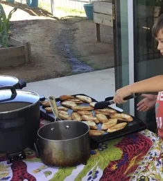 Toasting French Baguette