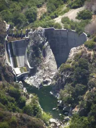 Rindge Dam on Malibu Creek. Photo from the Southern California Wetlands Recovery Project