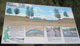 Verbena Fields floodplain restoration sign, Laura Lukes