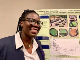 Guelta Laguerre, UC Davis undergraduate student with the Al-Khatib Lab (photo credit: California Ag Today)
