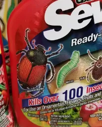 Products containing carbaryl, like some Sevin products, won't be sold in retail nursuries and garden centers.