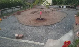 gravel spread out and wet