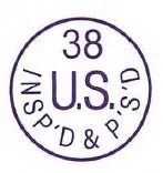 Stamp used to indicate that carcass has been federally inspected. Stamp is placed on primal cuts, but not every retail cut.