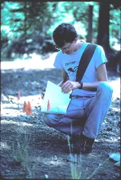 UC Davis student Jay Rosenheim at Sagehen Creek Field Station, Truckee, in 1984.