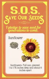 Save Our Seeds Summer 2020 Seed Packet Sunflower