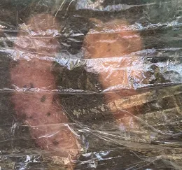 Sweet potatoes covered in plastic Karen Schaffer