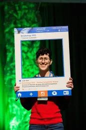 Doctoral candidate Danielle Rutkowski with her President's Prize. (Entomological Society of America/ Photography G)
