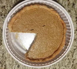 The story behind this pumpkin pie. Photo by Kathy Keatley Garvey)