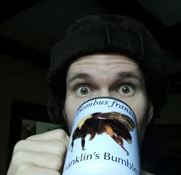 Charlie Casey Nicholson, winner of the inaugural contest, with his prized coffee cup.