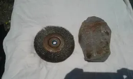 Rotary wire brush and pumice stone