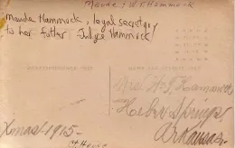 The inscription on the back of the image of Judge Hammock and his daughter, Maude.