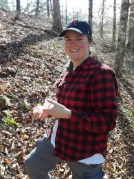 Doctoral candidate Lacie Newton, shown here on a collecting trip, is coordinating the Jason Bond lab display at the UC Davis Biodiversity Museum Day.