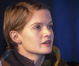 Jill Oberski helped win the 2018 national championship for the UC Team (UC Davis and UC Berkeley). Here she responds to a question. (ESA Photo)