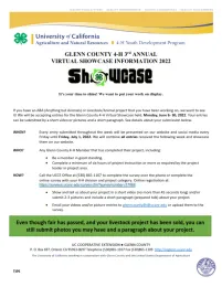 Glenn County 4-H Virtual Showcase Information Packet 2022