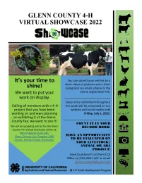 Glenn County 4-H Virtual Showcase Flyer 2022
