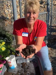 Dawn face with compost