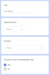 Use drop-down boxes on the registration form wherever possible