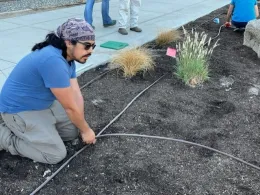 Hector installing a line