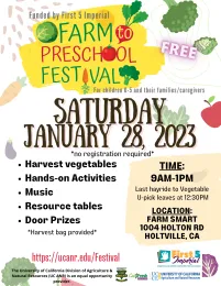 Farm to preschool event flyer