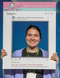 Doctoral candidate Lindsey Mack of the Geoffrey Attardo lab scored second place in the student research presentations. (ESA Photo)
