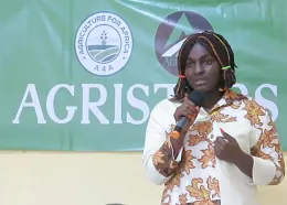 A participant pitches her ideas for an agri-business proposal.