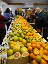 Every December we hold a fruit display and tasting event
