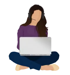 Woman working on laptop