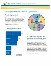 Getting Started in California Agritourism Fact Sheet