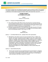 Glenn County 4-H Bylaws- 7/2023