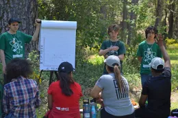 OTWS teen teachers leading a lesson on limiting factors for animal populations