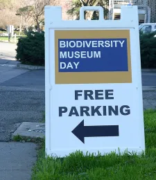 UC Davis Biodiversity Museum Day sign