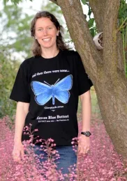Tabatha Yang of the Bohart Museum of Entomology chairs the UC Davis Biodiversity Museum Day. (Photo by Kathy Keatley Garvey)