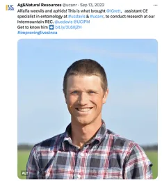 Cooperative Extension specialist Ian Grettenberger of the UC Davis Department of Entomology and Nematology was among those featured in an award-winning ACE entry by Doricia Garay.